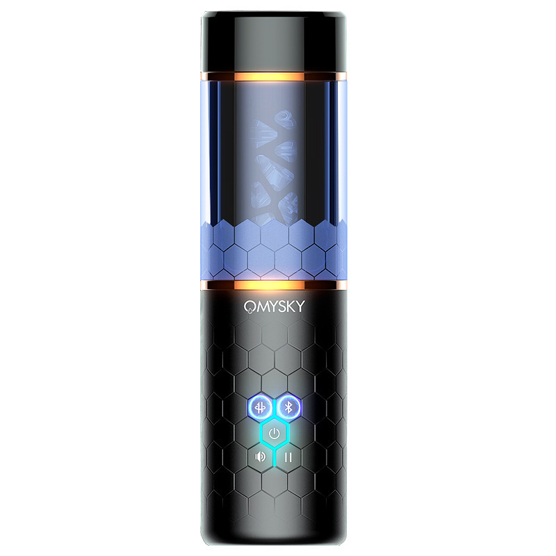 ถ้วยอัตโนมัติ 6 ระดับการยืดหด + 3 ระดับการหมุน เสียงพูดเหมือนจริง การเชื่อมต่อบลูทูธ การออกแบบหน้าต่างมองเห็นได้|omysky-sextoyfunny