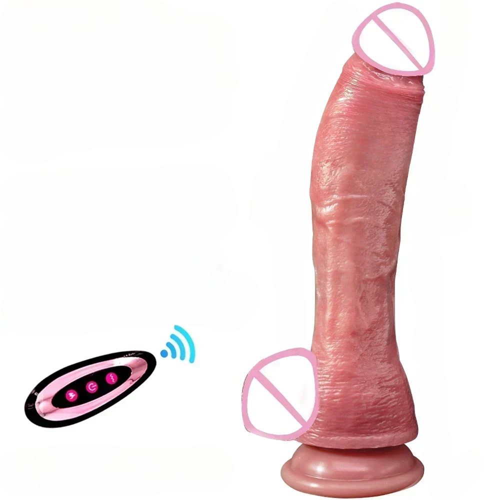 ดิลโด้ 21 ซม. ความยาวพิเศษ หลายความถี่สั่นสะเทือน+ยืดหด+หมุนได้ โค้งงอได้ ควบคุมไร้สาย ระบบทำความร้อนอัจฉริยะ-sextoyfunny