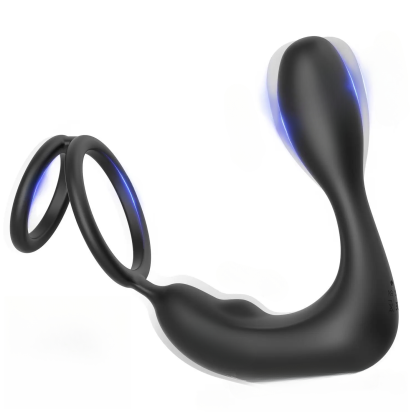 w0177 ต่อมลูกหมากเครื่องนวด มอเตอร์คู่ กระตุ้น3จุด 12โหมดความสั่น ดีไซน์วงแหวนคู่ IPX5|Safiman