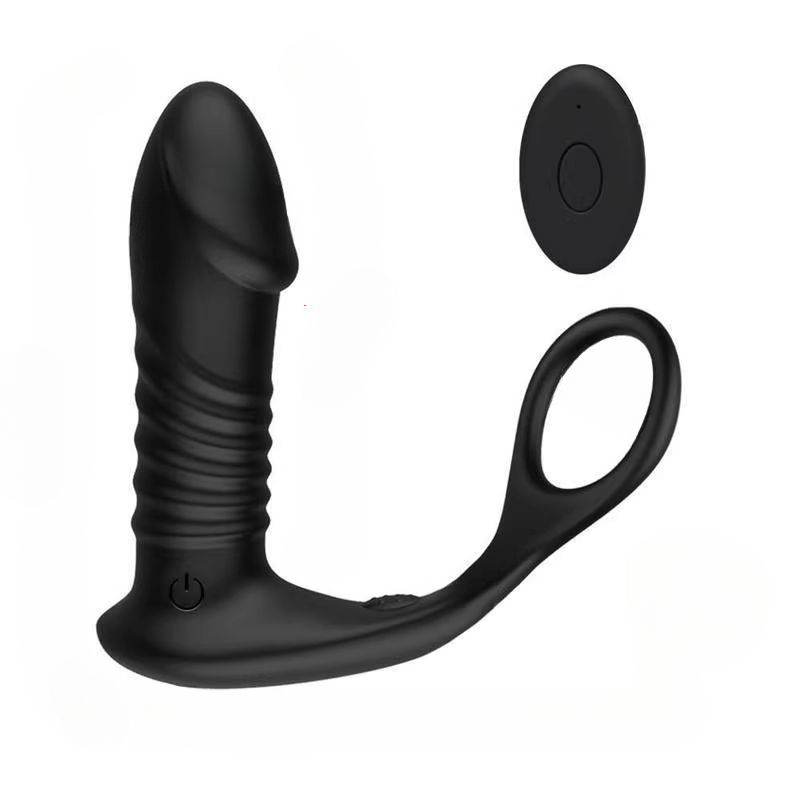 ต่อมลูกหมากเครื่องนวด ระบบสั่นสะเทือน 3 ความถี่+ยืดหดได้ ระยะยืดหด 5 มม. ควบคุมระยะไกล ระบบล็อคการหลั่ง|loveliness-sextoyfunny