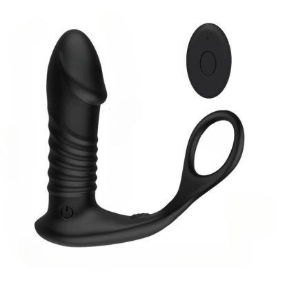 ต่อมลูกหมากเครื่องนวด ระบบสั่นสะเทือน 3 ความถี่+ยืดหดได้ ระยะยืดหด 5 มม. ควบคุมระยะไกล ระบบล็อคการหลั่ง|loveliness-sextoyfunny