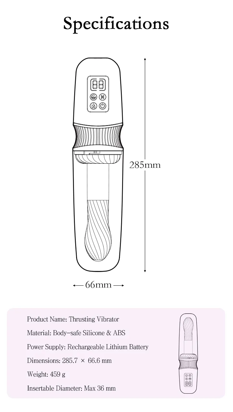 Thrusting & Vibrating APP Heating LCD Display Sex Machine