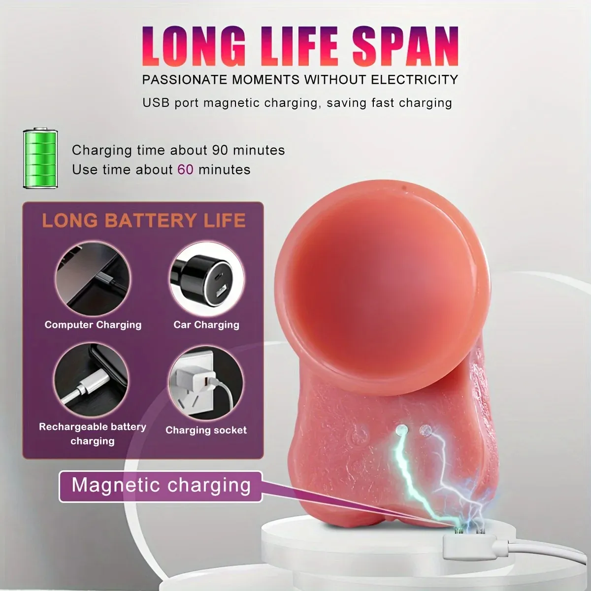 Dual-Head Licking & Thrusting Remote Control Realistic Dildo