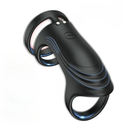 0413 ห่วงล็อกสเปิร์ม 9 ระดับความแรงสั่น ดีไซน์ 3 วงแหวน ควบคุมผ่านแอปพลิเคชัน วัสดุ TPE ยืดหยุ่นสูง