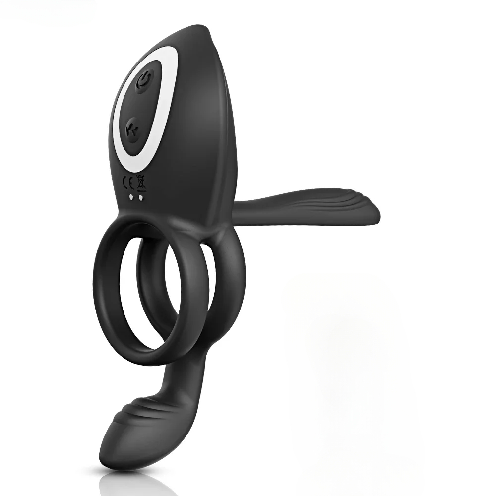 ห่วงล็อกสเปิร์ม มอเตอร์ 3 ตัว พลังงานสูง 10 โหมดการสั่นสะเทือน การสั่นพ้องหลายจุด รีโมทควบคุมระยะไกล-sextoyfunny