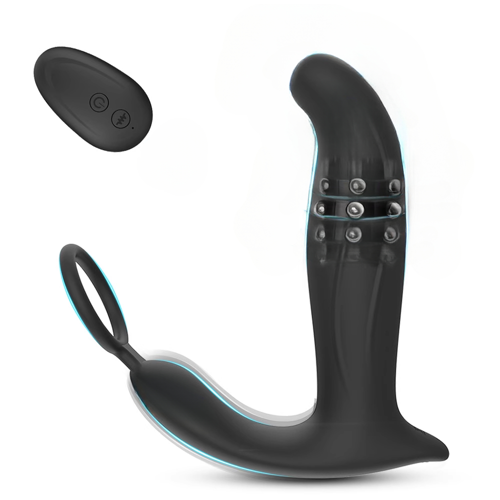 ต่อมลูกหมากเครื่องนวด มอเตอร์คู่ สั่น+แกว่ง+ขยับ ควบคุมรีโมท IPX5-sextoyfunny