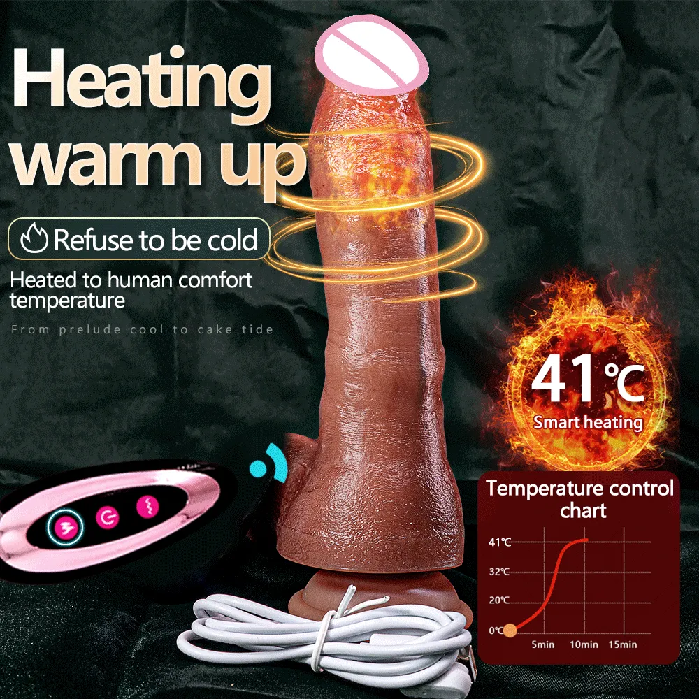 3In1 Double-Layer Liquid Silicone Thrusting & Heating Dildo