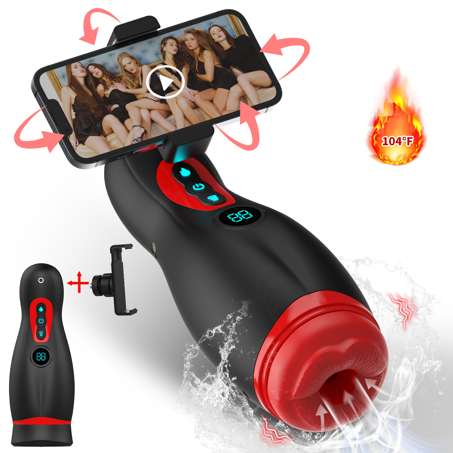 W5405未定价ถ้วยอัตโนมัติ ระบบดูด 9 ระดับ ระบบสั่น 9 ระดับ ที่วางโทรศัพท์ ระบบทำความร้อนอัจฉริยะ