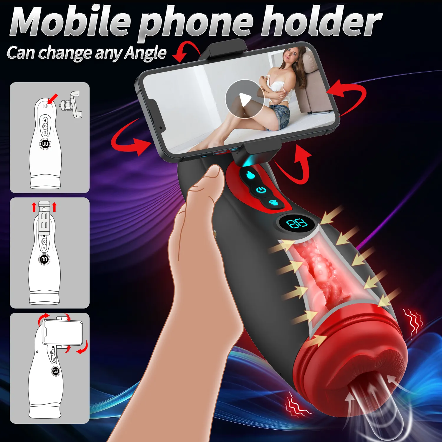 Simulated Channel Automatic Masturbator With Phone Holder