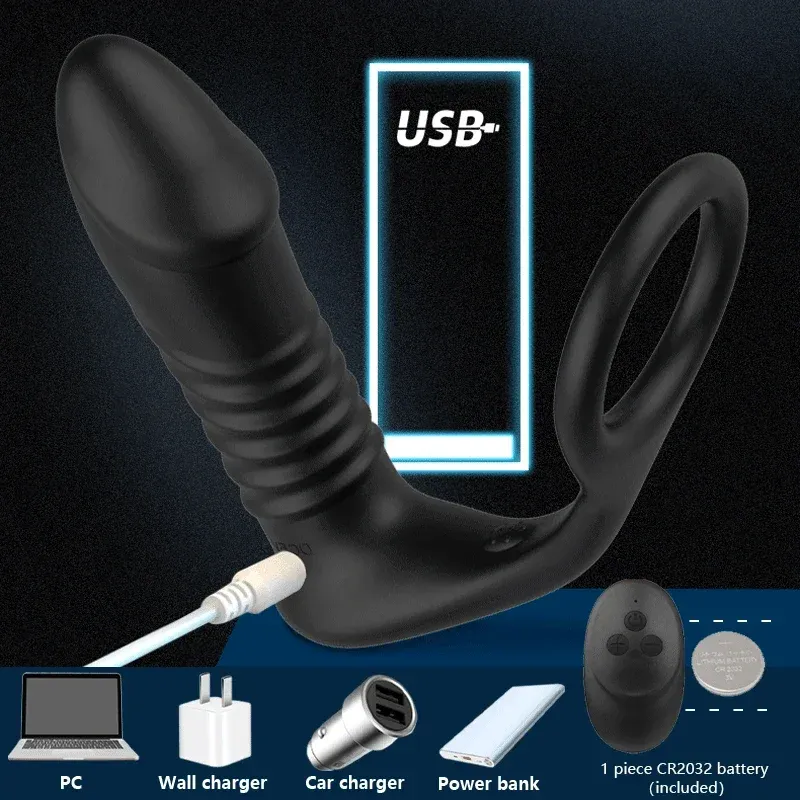 ของเล่นประตูหลัง เครื่องนวดต่อมลูกหมาก ยืดหด+ระบบสั่น ฟังก์ชันรีโมท