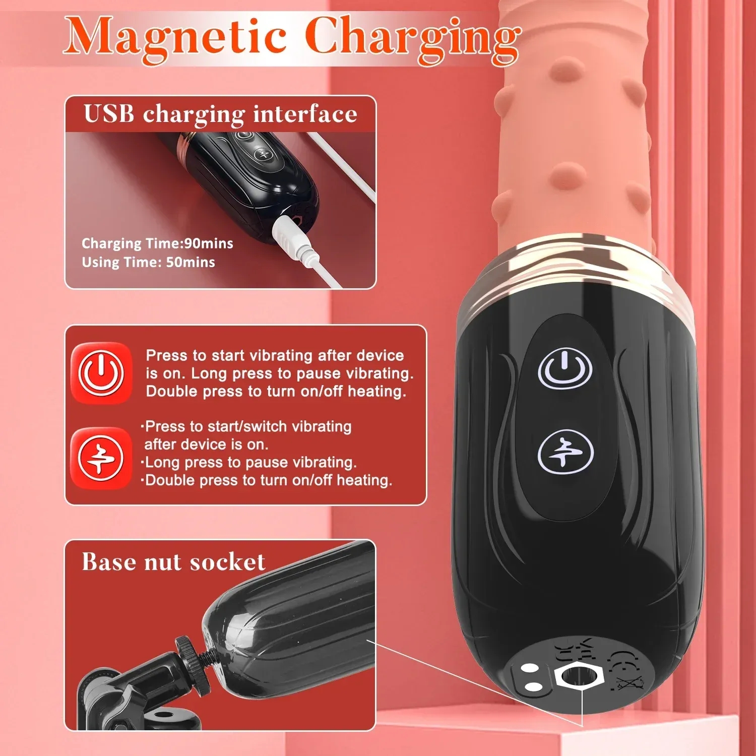 Realistic Dildo Remote Control Thrusting Sex Machine