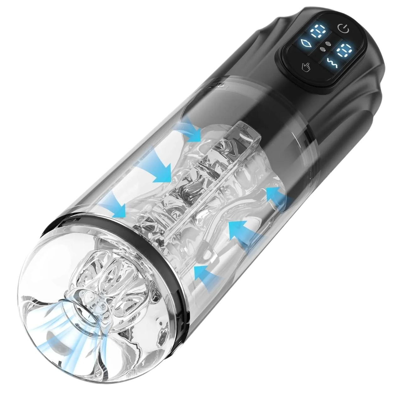 ถ้วยอัตโนมัติ มอเตอร์คู่ ดูด+สั่นสะเทือน จอสัมผัส LED โหมดปะทุด้วยปุ่มเดียว กันน้ำระดับ IPX6