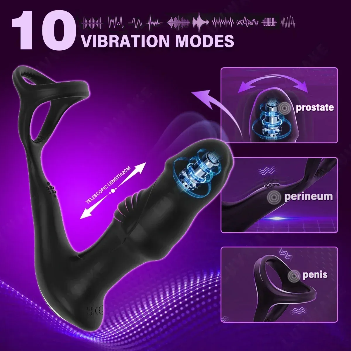 Glans Shaped Remote Control Anal Vibrator & Prostate Massager