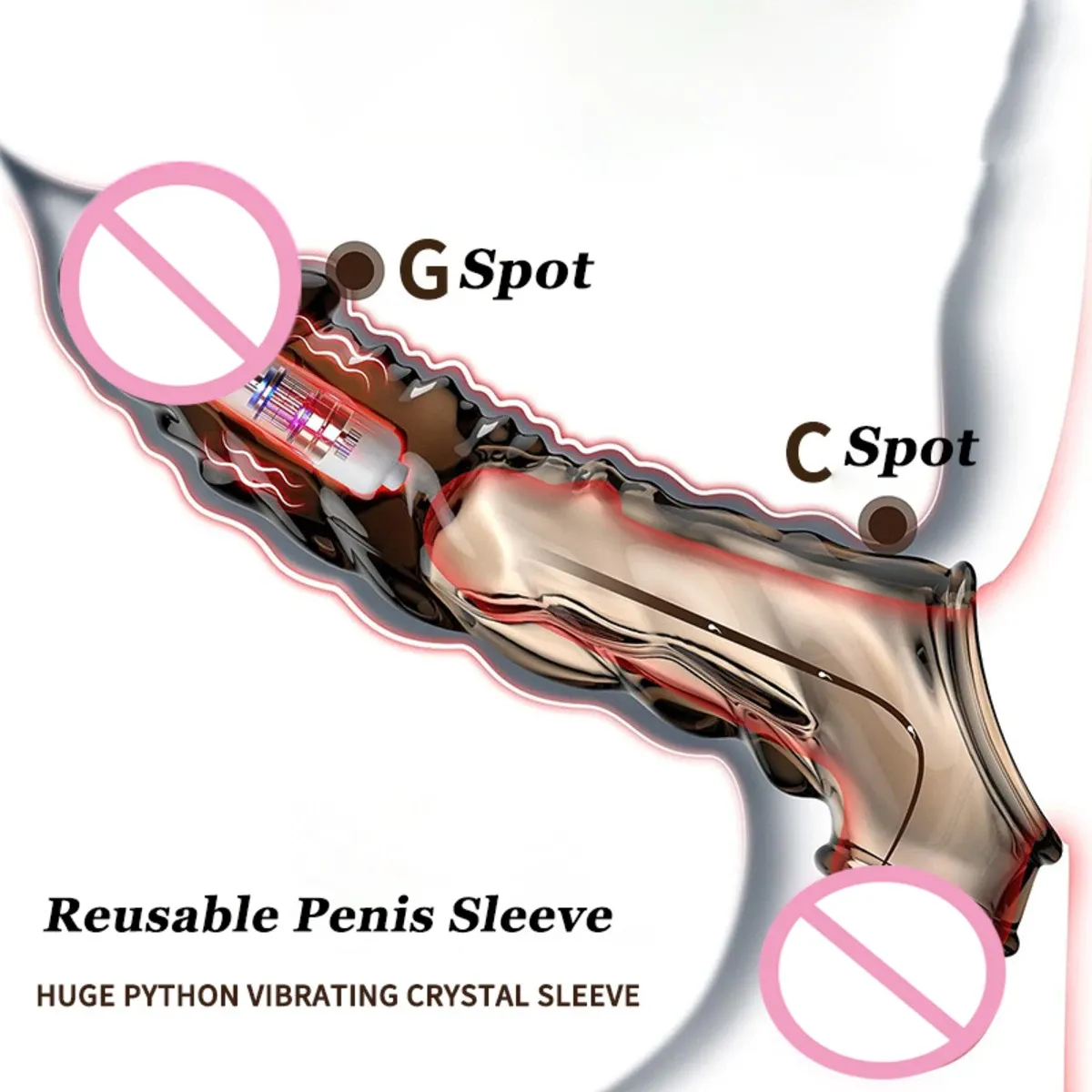High-Frequency Vibrating Penis Sleeve Integrated Cock Ring