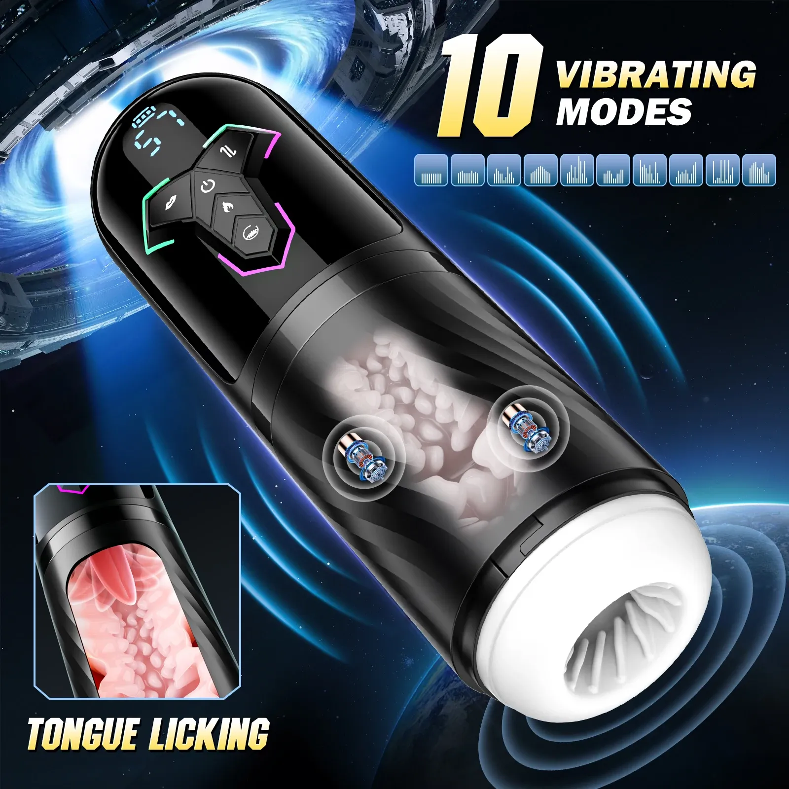 3-Engine Smart Heating APP Masturbator Neon Ambient Light