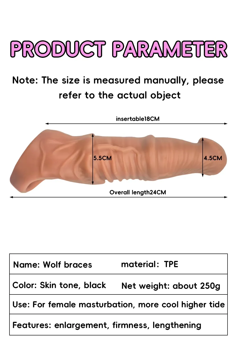 Extra-Long Penis Extender Black And Flesh Color Available