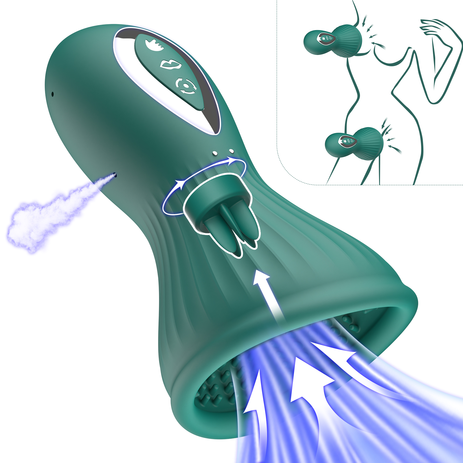 เครื่องดูดนมและช่องคลอดพลังสูง มอเตอร์แรงดัน 7 ความถี่การหมุน 7 ความถี่การดูด 2 โหมด กันน้ำระดับ IPX7-sextoyfunny