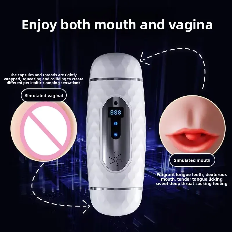 Realistic Vagina Heating Male Masturbator Dual Timing System