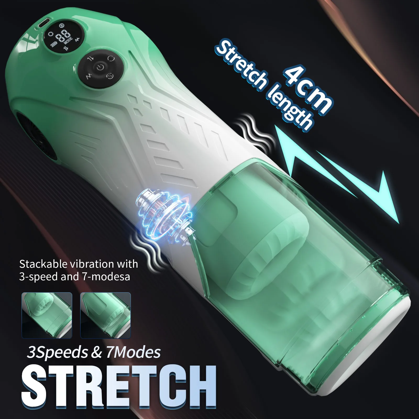 Thrusting Male Masturbator Smart Chip + 3-Engine Drive