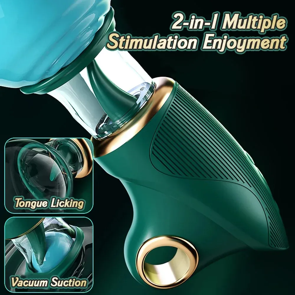5 Suction 7 Tongue-Licking Metal Finger Ring Vibrator