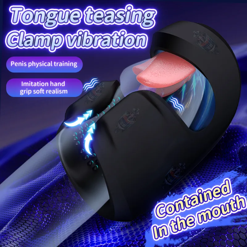 Dual Motors Masturbator & Glans Trainer With Simulated Tongue