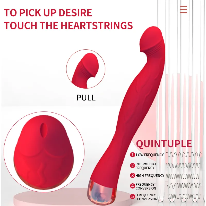10 Vibrating & 5-Frequency Buckle Realistic Penis Vibrator