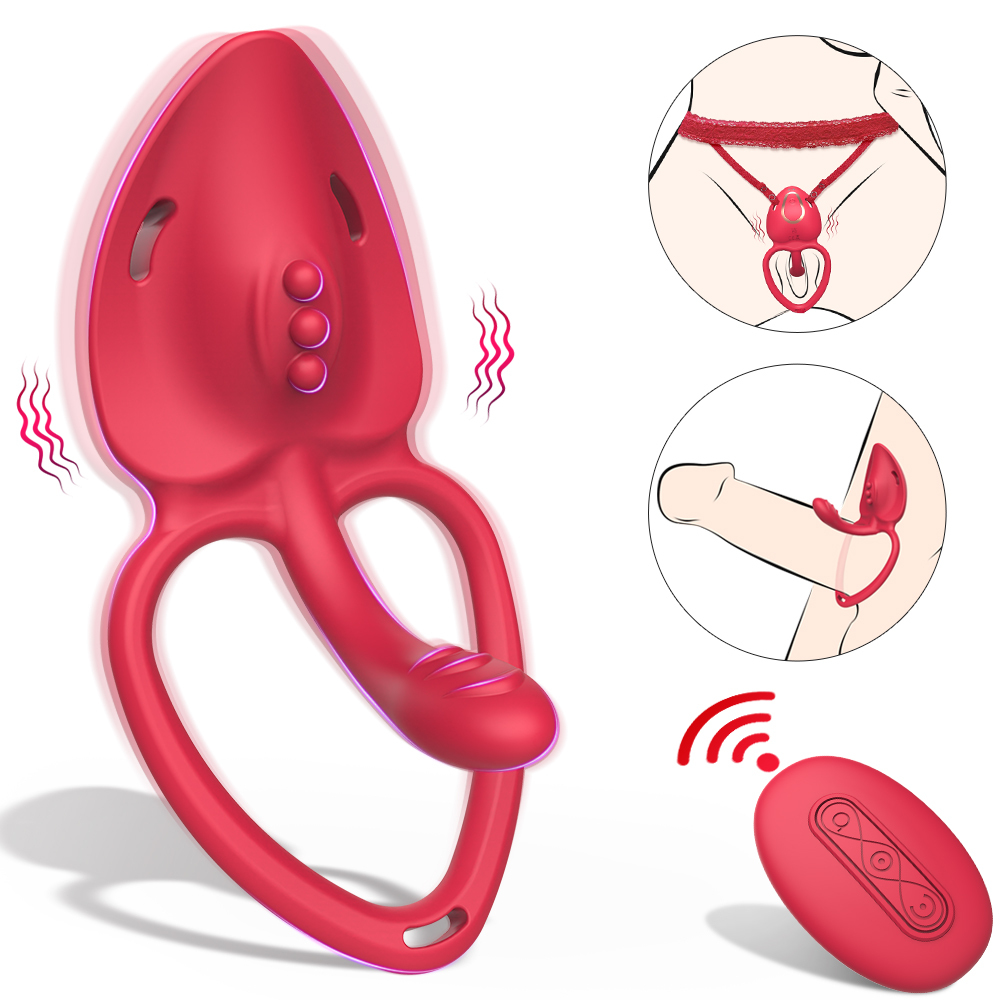 W6008未定价ห่วงล็อกสเปิร์ม ระบบสั่นสะเทือน 9 ความถี่ สวมใส่ได้ ควบคุมผ่านแอปและรีโมท