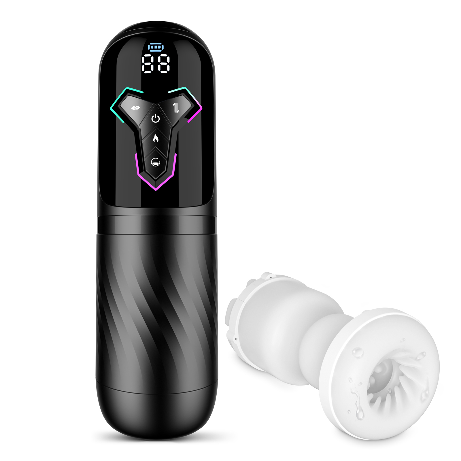 W5404未定价ถ้วยอัตโนมัติ ระบบ 3 เอนจิ้น ดูด+ยืดหด+สั่น ระบบทำความร้อนอัจฉริยะ ควบคุมผ่านแอปพลิเคชัน