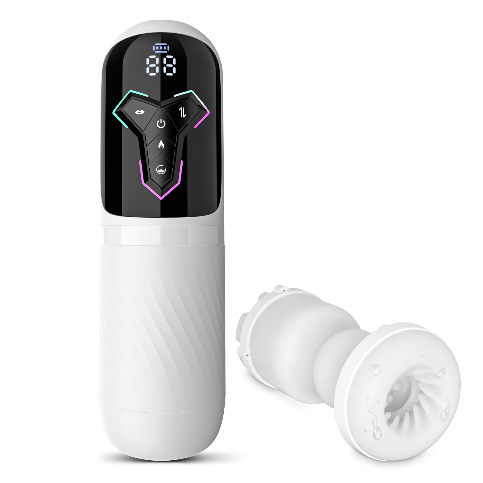3-Engine Smart Heating APP Masturbator Neon Ambient Light