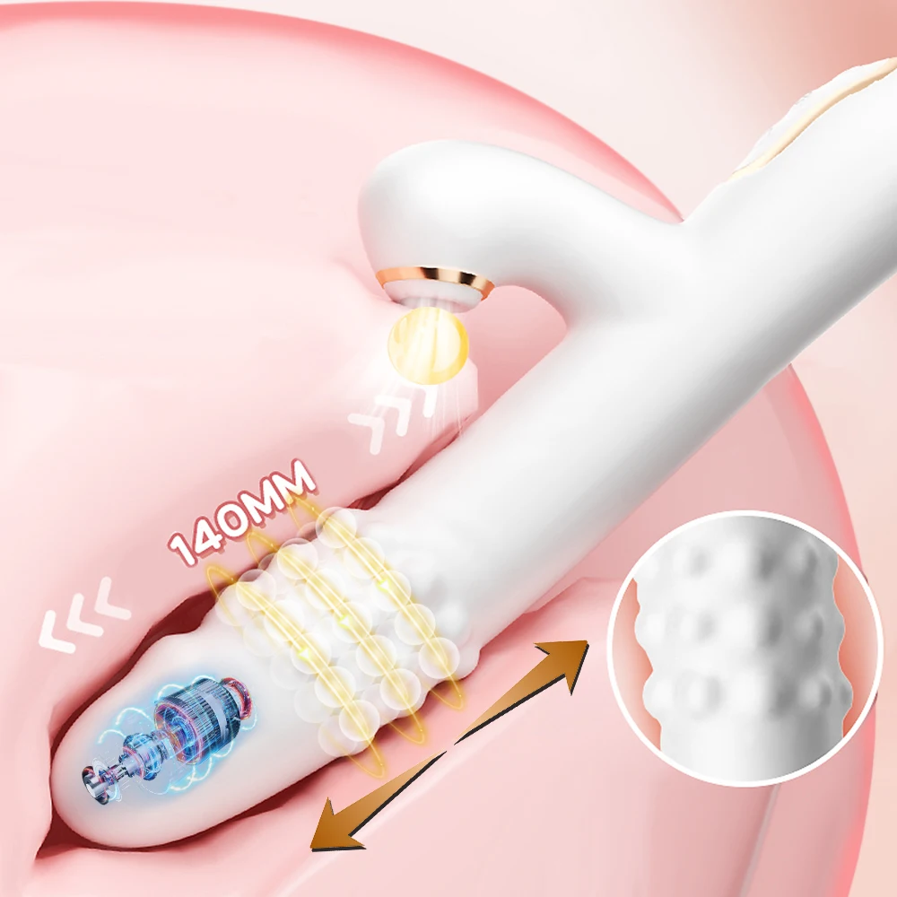 เครื่องนวดหลายฟังก์ชัน กระตุ้นหลายจุด ระบบอัจฉริยะสองแกน 6 ความถี่การยืดหด 6 ความถี่การดูด ความเร็วการยืดหด 350 ครั้ง/นาที-sextoyfunny