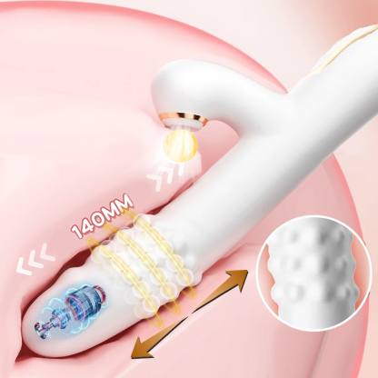 เครื่องนวดหลายฟังก์ชัน กระตุ้นหลายจุด ระบบอัจฉริยะสองแกน 6 ความถี่การยืดหด 6 ความถี่การดูด ความเร็วการยืดหด 350 ครั้ง/นาที-sextoyfunny