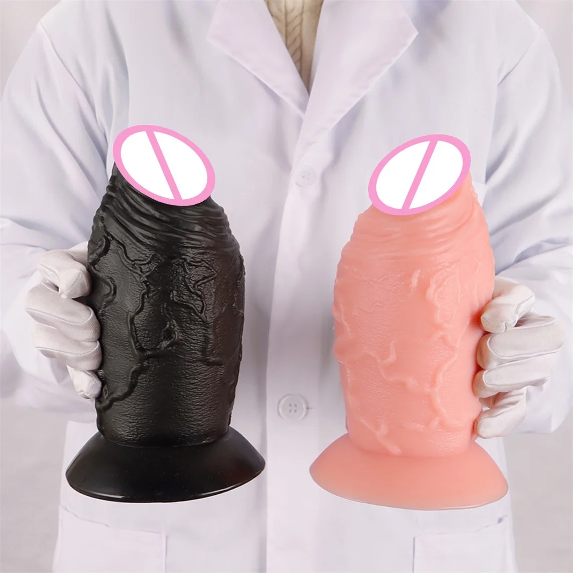 W4107未定价ดิลโด้ หนาขนาดใหญ่พิเศษ ลายผิวสมจริง ซิลิโคนเหลวสองชั้น