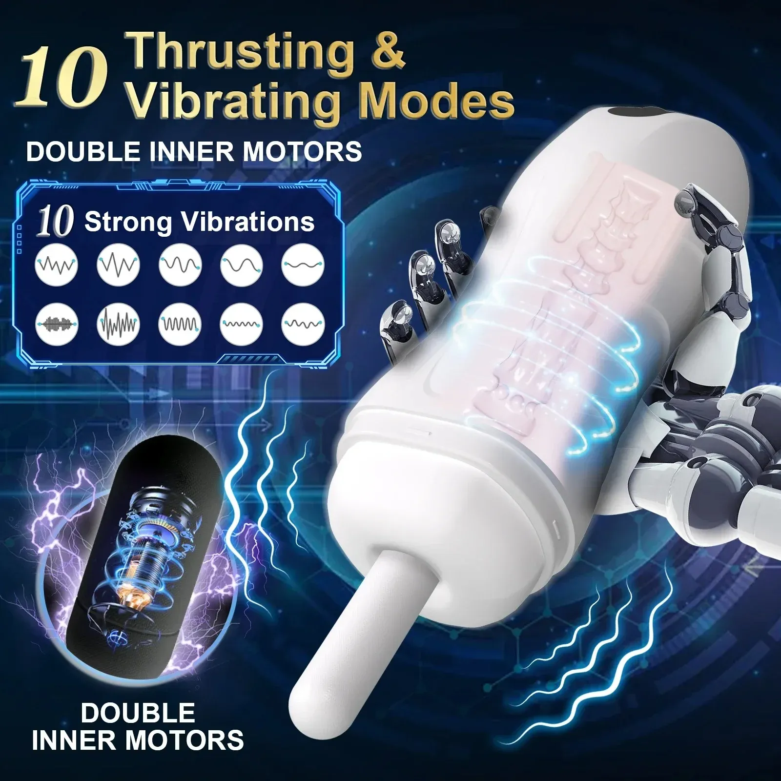 Extra-Thick Silicone Male Masturbator Suction + Vibration