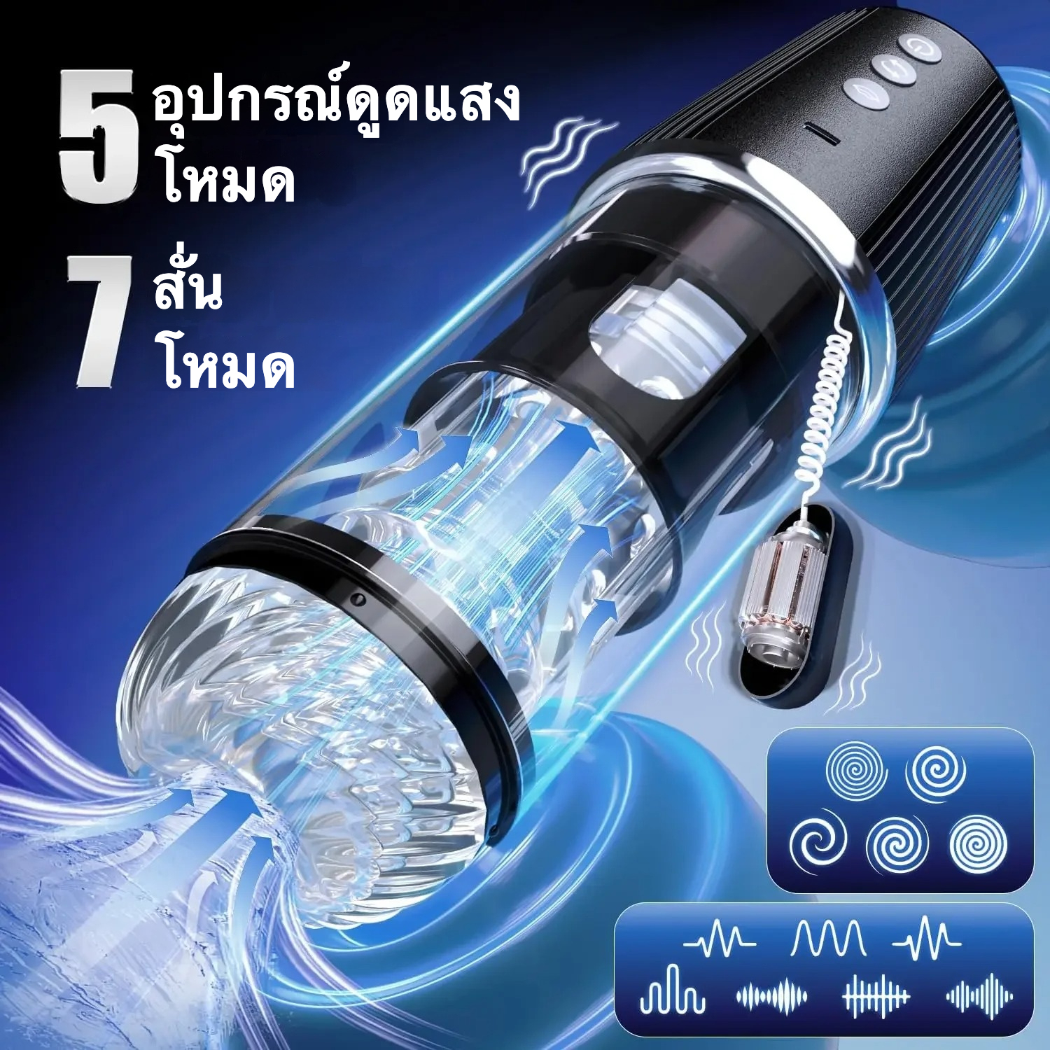 W0363 ถ้วยอัตโนมัติ ชิป AI มอเตอร์พลังสูง สั่น+หมุน+ดูด ช่องทางยาวพิเศษ ถอดแยกได้|IPHISI