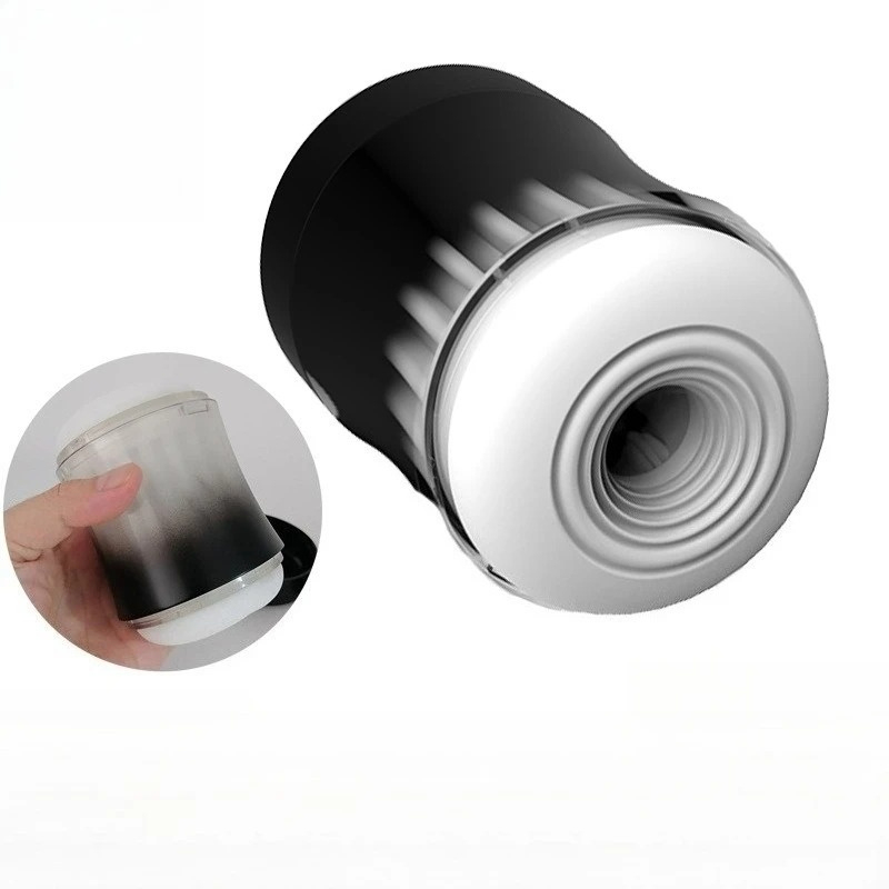 W5501未定价ถ้วยช่วยตัวเองใช้มือ ออกแบบแบบทะลุ 2 ช่องทาง จำลองช่องคลอด วัสดุ TPE ปลอดภัยต่อผิว