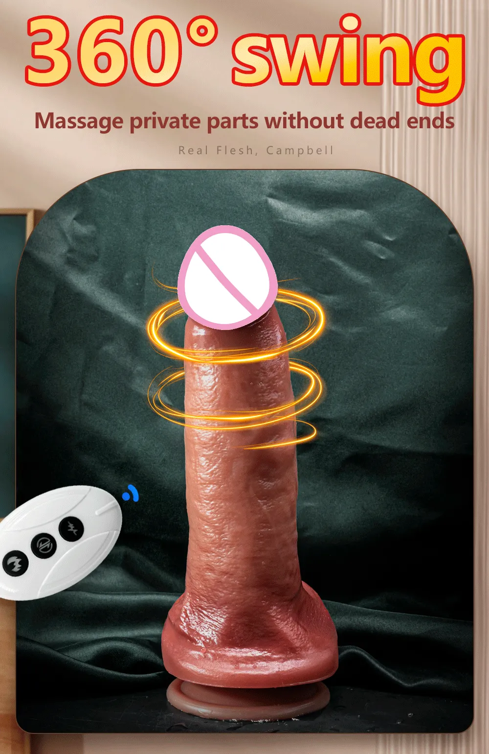 9 Modes Remote Control Heating & Thrusting Thickened Dildo