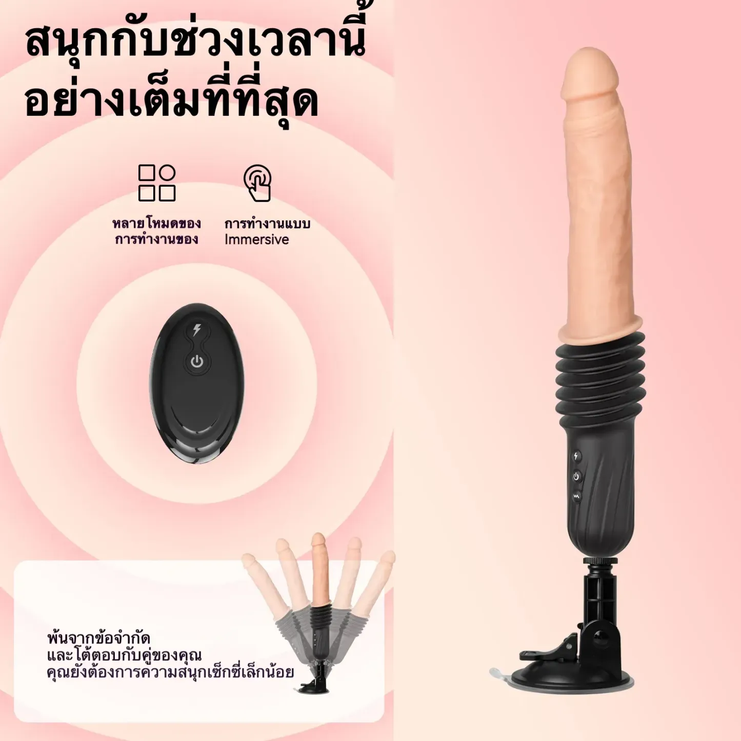 เครื่องดิลโด้ เครื่องเย็ดอัตโนมัติ มอเตอร์คู่ การสั่นแบบยืดหดหลายความถี่