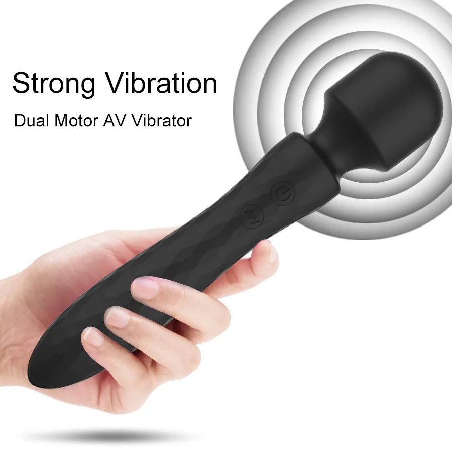 10 Frequencies Dual-Head Seamless Body AV Wand Vibrator