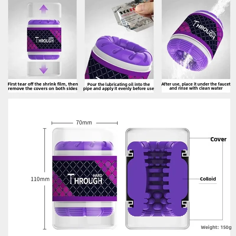 Through-Type Pocket Pussy 3-Level Squeeze 3 Colors Available