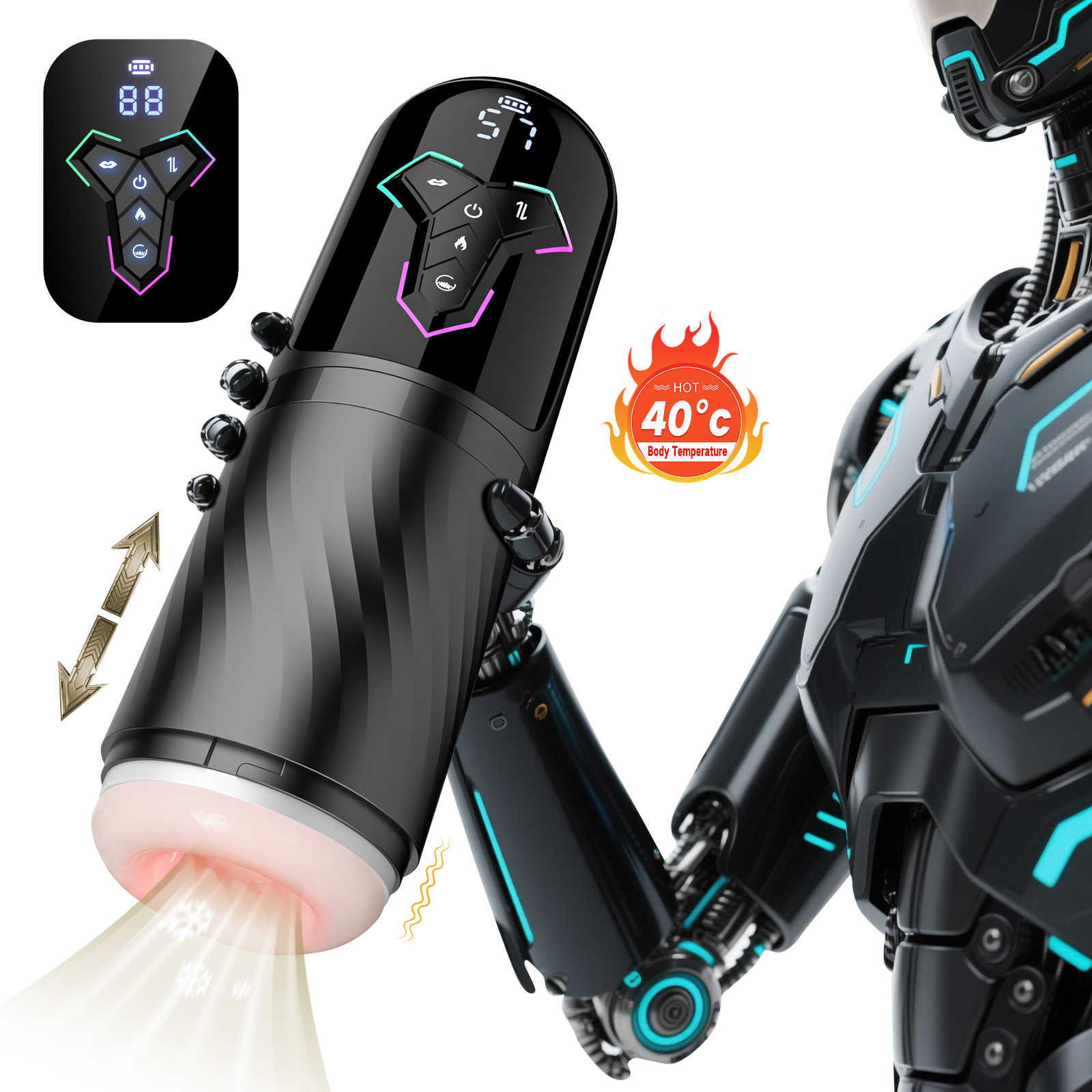 W5404未定价ถ้วยอัตโนมัติ ระบบ 3 เอนจิ้น ดูด+ยืดหด+สั่น ระบบทำความร้อนอัจฉริยะ ควบคุมผ่านแอปพลิเคชัน