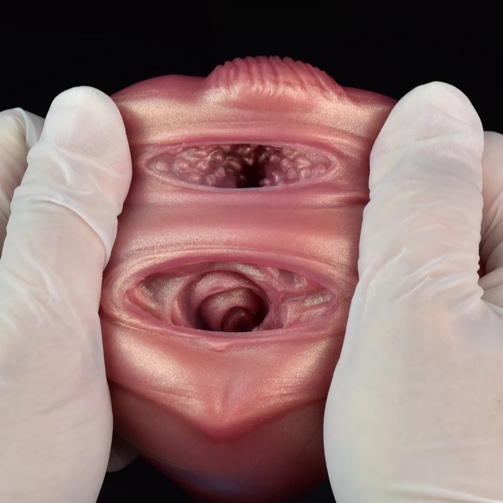 W5601未定价จิ๋มสัตว์เทียม ช่องทางคู่สมจริง เทิดทูนอวัยวะเพศ วัสดุซิลิโคนเหลว