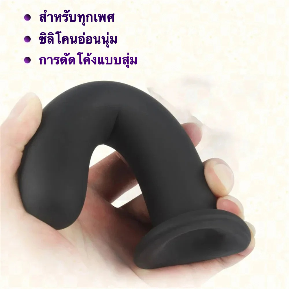 ควยปลอม ดีไซน์แอบสแตรคท์ คู่กับกางเกงหนัง วัสดุซิลิโคนสัมผัสเนียนนุ่ม