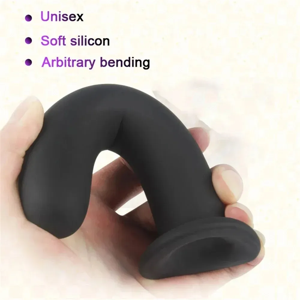 Black Solid Lesbian Dildo With Suction Cup 2 Sizes Available