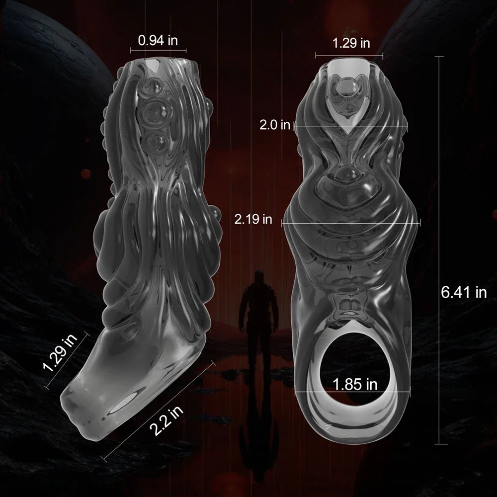 W4027ปลอกเพิ่มขนาด ออกแบบแบบเจาะทะลุ สัตว์ประหลาดรูปร่างแปลก วัสดุ TPE