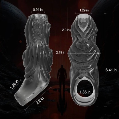 W4027ปลอกเพิ่มขนาด ออกแบบแบบเจาะทะลุ สัตว์ประหลาดรูปร่างแปลก วัสดุ TPE