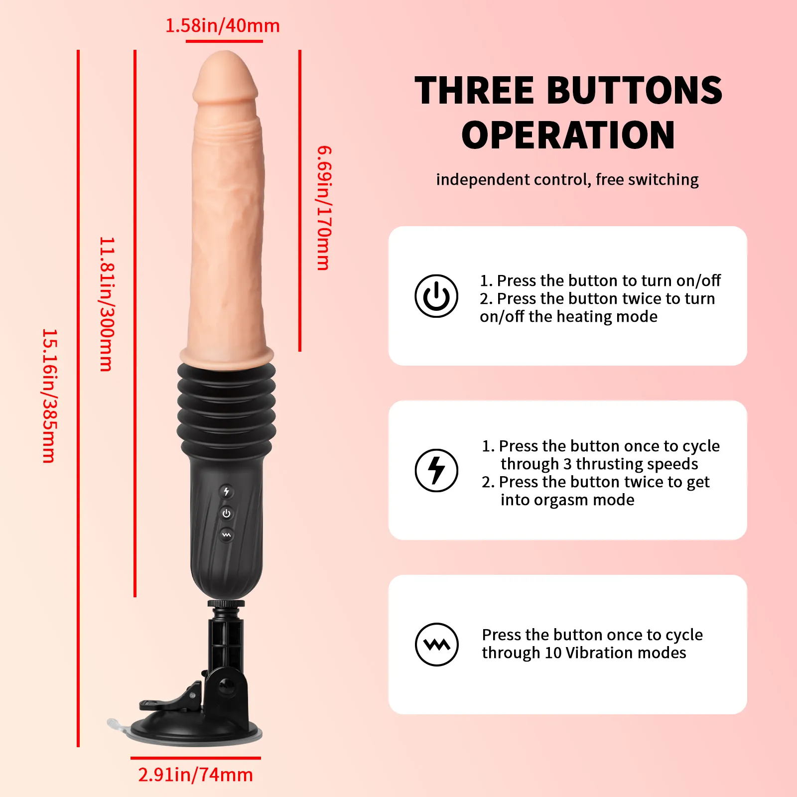 Remote Control Heating & Thrusting & Vibrating Sex Machine