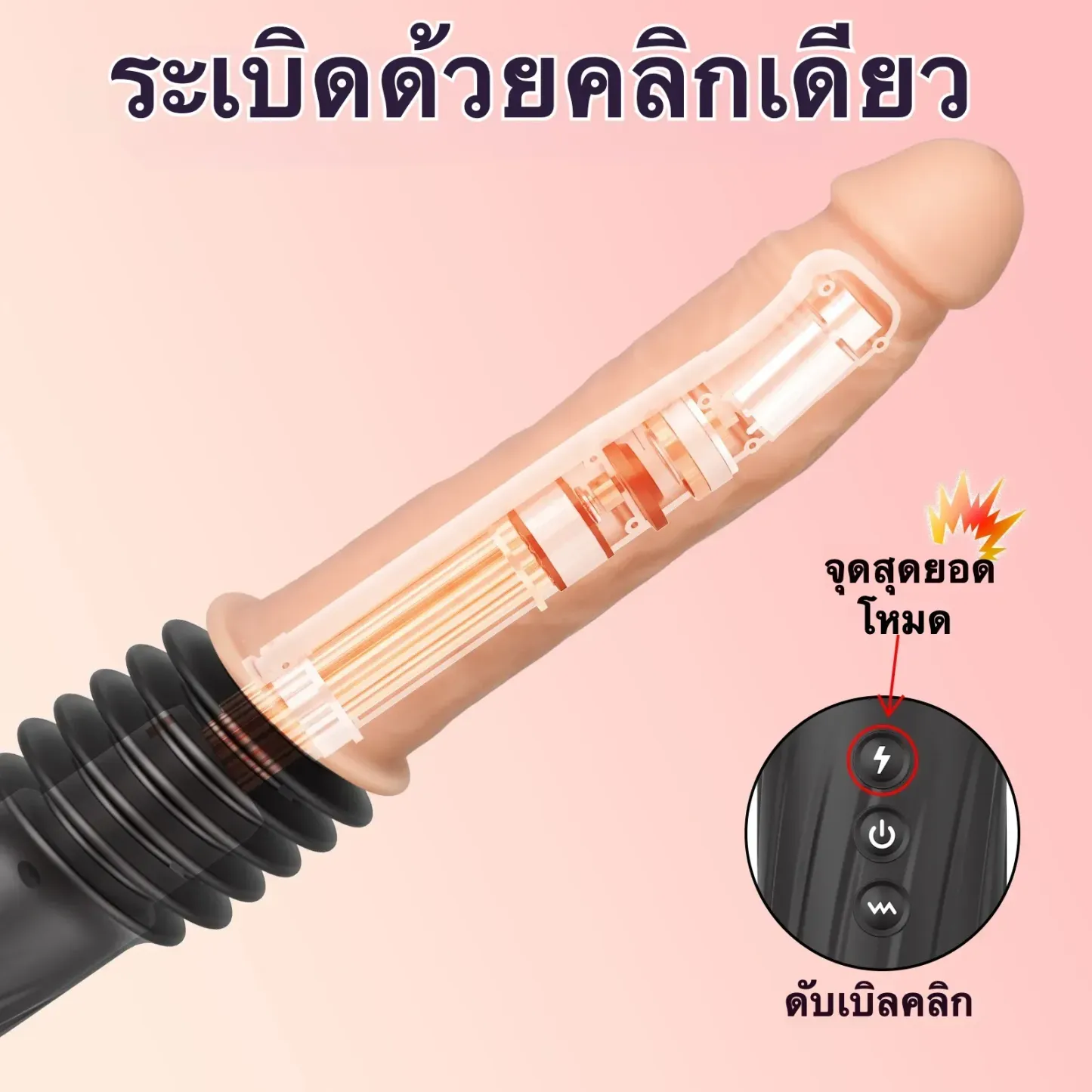 เครื่องดิลโด้ เครื่องเย็ดอัตโนมัติ มอเตอร์คู่ การสั่นแบบยืดหดหลายความถี่