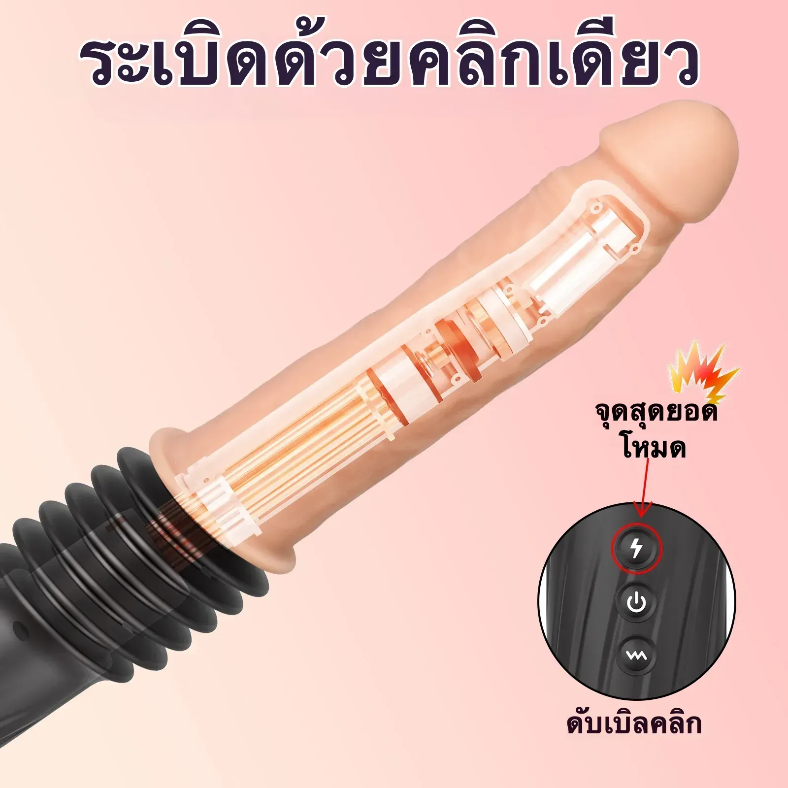 เครื่องดิลโด้ เครื่องเย็ดอัตโนมัติ มอเตอร์คู่ การสั่นแบบยืดหดหลายความถี่