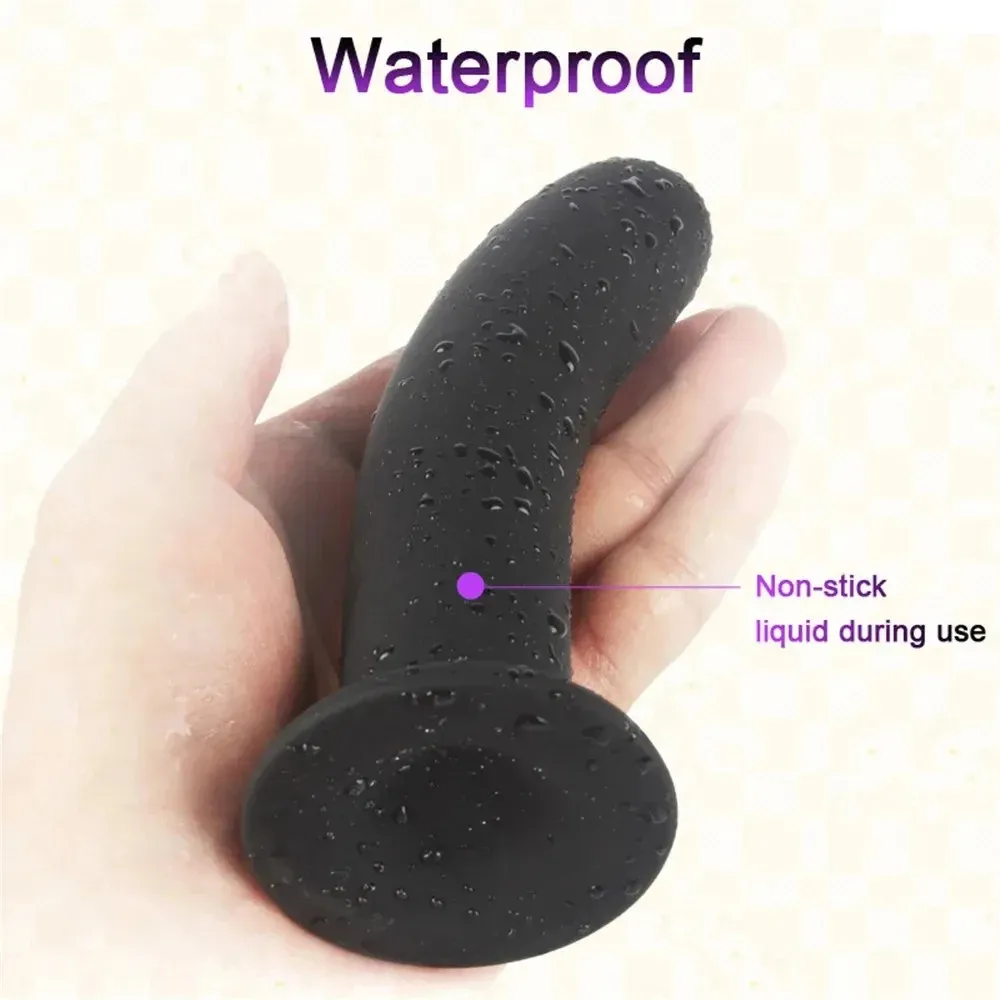 Black Solid Lesbian Dildo With Suction Cup 2 Sizes Available