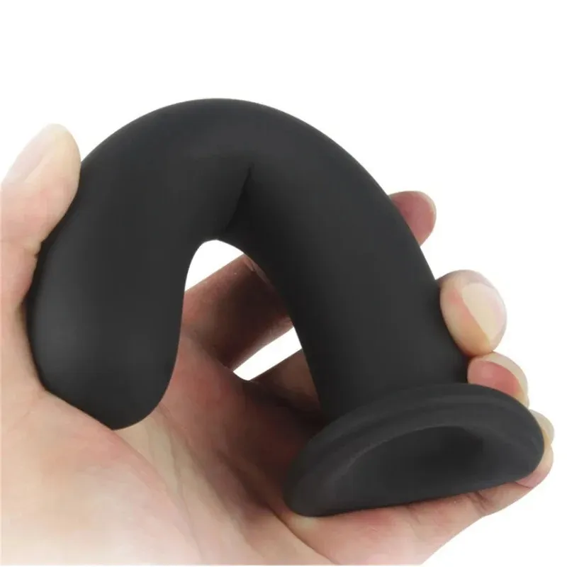 Black Solid Lesbian Dildo With Suction Cup 2 Sizes Available